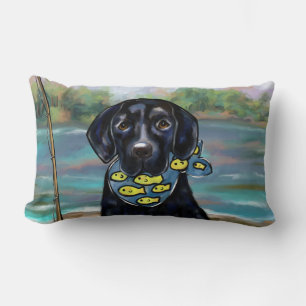 Black Labrador Retriever Lumbar Pillow