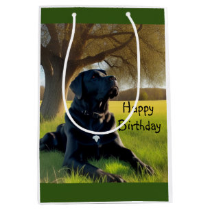 Black Labrador Retriever Medium Gift Bag
