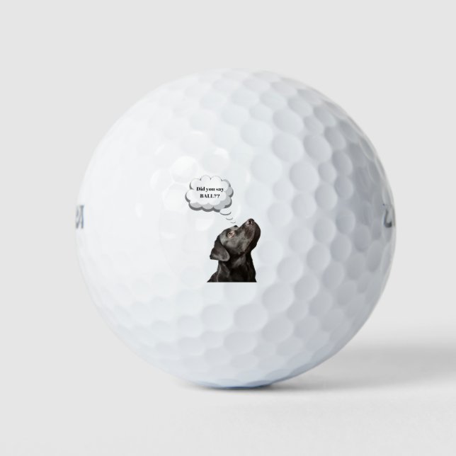 Black Labrador Retriever Meme Did You Say Ball? Golf Balls (Front)