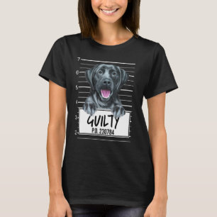Black Labrador Retriever Mugshot Guilty Dog T-Shirt