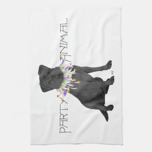 Black Labrador Retriever Party Kitchen Towel