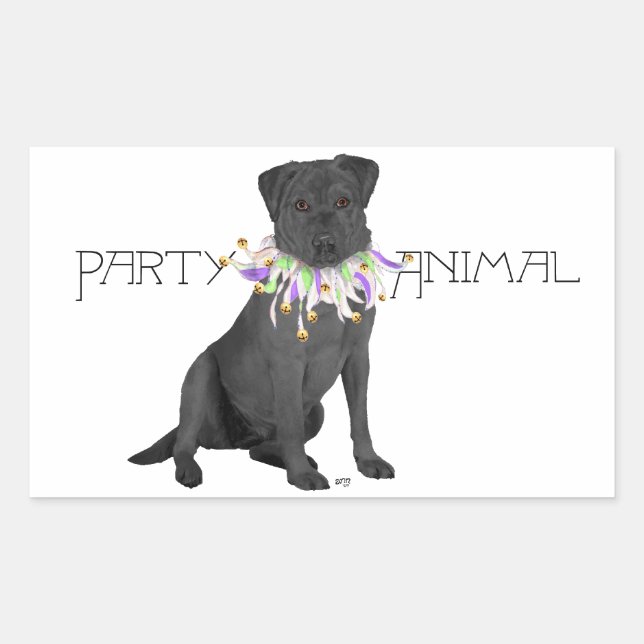 Black Labrador Retriever Party Sticker (Front)