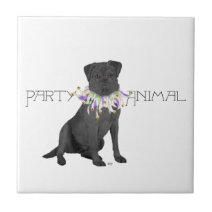 Black Labrador Retriever Party Tile