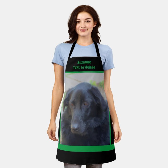 Black Labrador Retriever Personalized Apron (Worn)