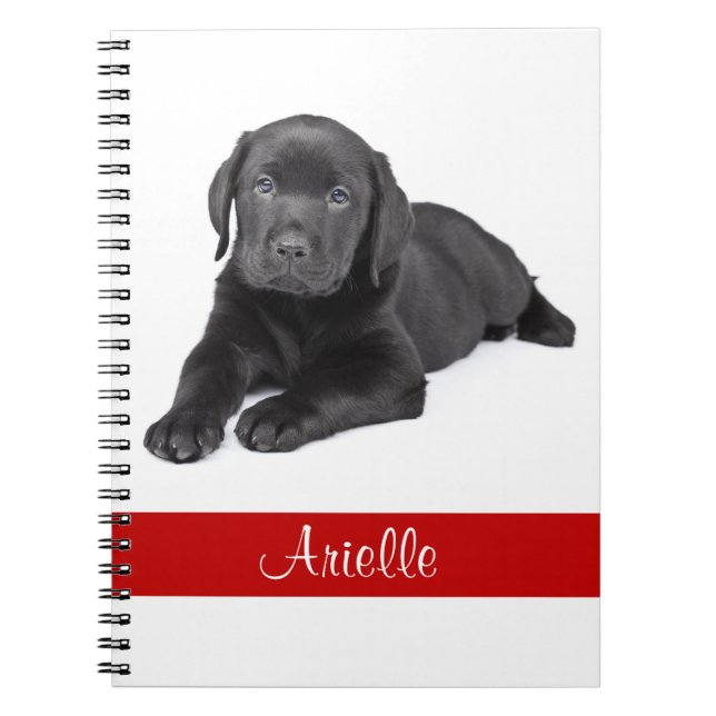 Black Labrador Retriever Personalized Notebook (Front)