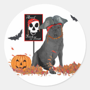 Black Labrador Retriever Pirate Classic Round Sticker