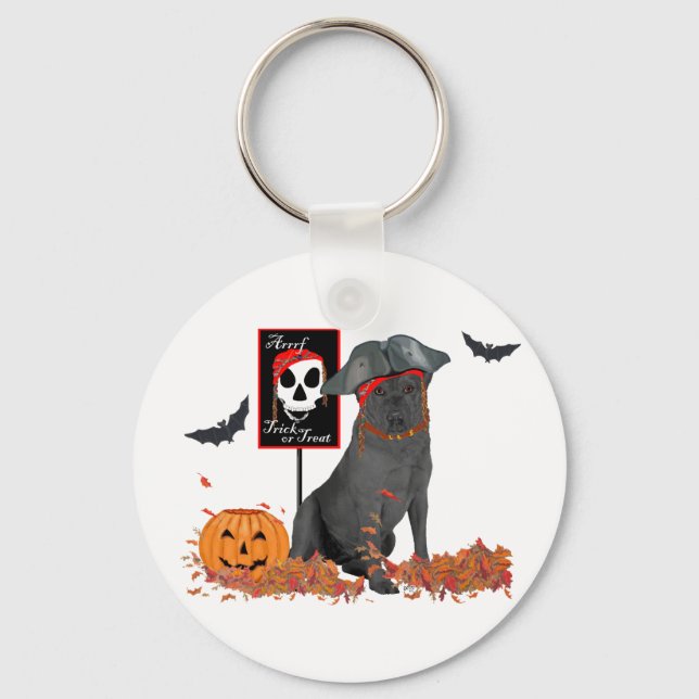 Black Labrador Retriever Pirate Keychain (Front)