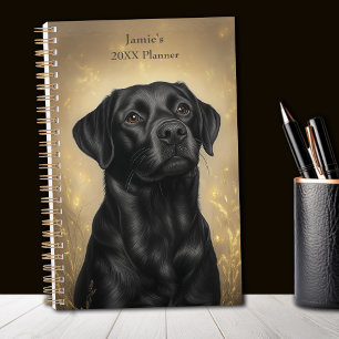 Black Labrador Retriever Portrait Personalized Planner