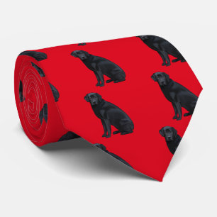 Black Labrador Retriever Portrait Tie
