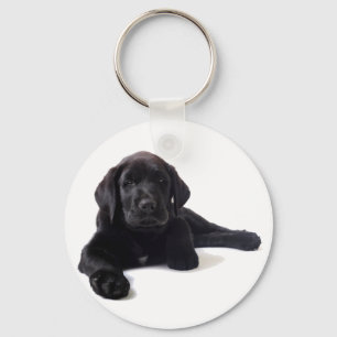 Black Labrador Retriever Puppy Keychain