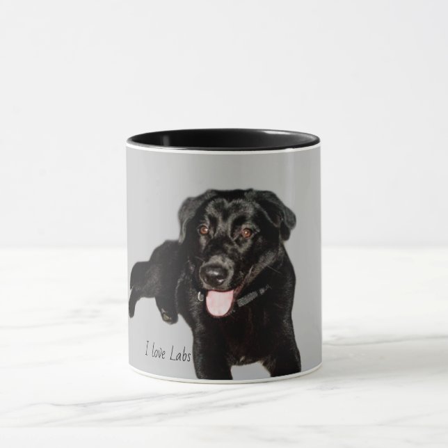 Black Labrador Retriever Puppy Mug (Center)