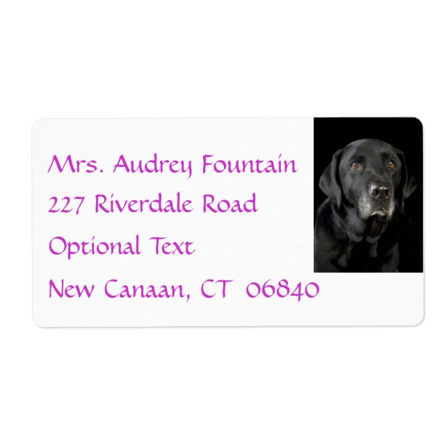 Black Labrador Retriever Return Name Address Label (Front)