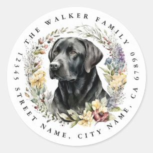 Black Labrador Retriever Round Stickers