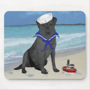 Black Labrador Retriever Sailor Mouse Pad