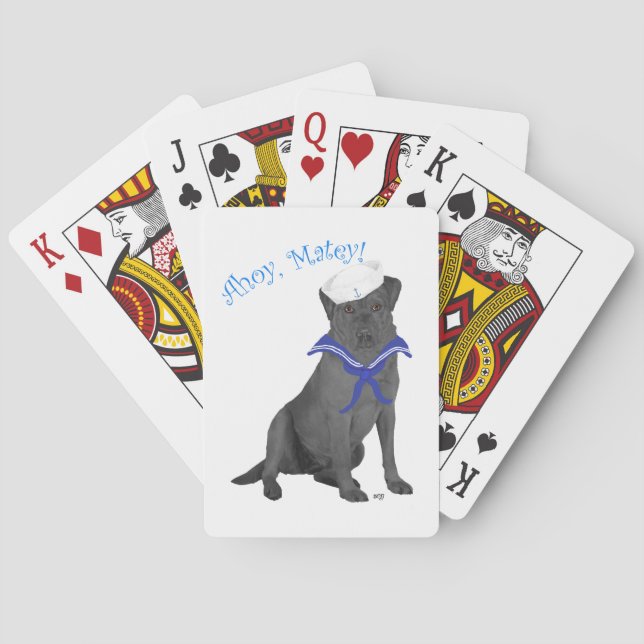 Black Labrador Retriever Sailor Playing Cards (Back)