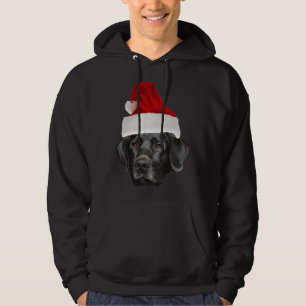 Black Labrador Retriever Santa Hat Hoodie