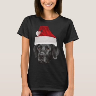 Black Labrador Retriever Santa Hat T-Shirt