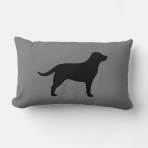 Black Labrador Retriever Silhouette Dog Lover's Lumbar Pillow