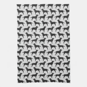 Black Labrador Retriever Silhouettes Pattern Kitchen Towel