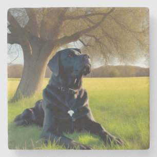 Black Labrador Retriever Stone Coaster