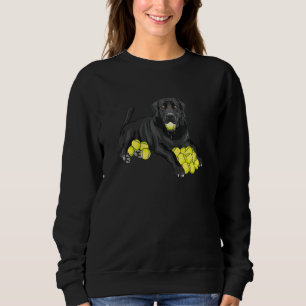 Black Labrador Retriever Tennis Ball Tennis Player Sweatshirt