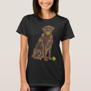 Black Labrador Retriever Tennis Ball Tennis Player T-Shirt