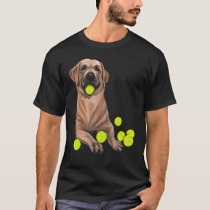 Black Labrador Retriever Tennis Ball Tennis Player T-Shirt