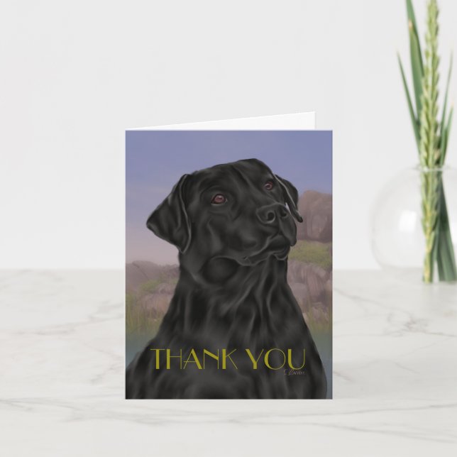 Black Labrador Retriever Thank you Card (Front)