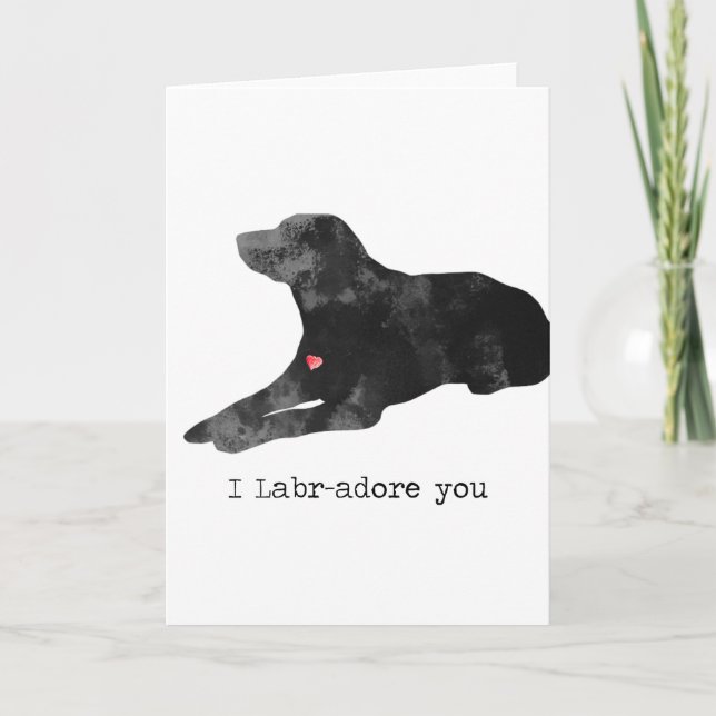 Black Labrador Retriever Valentine's Day Card (Front)