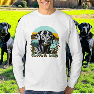 Black Labrador Retriever Vintage Text T-Shirt