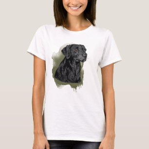 Black Labrador Retriever Watercolor Portrait T-Shirt