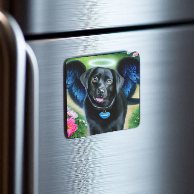 Black Labrador Retriever Wings Pet Memorial Magnet (Creator Uploaded)