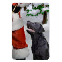 Black Labrador Retriever With Santa Christmas 