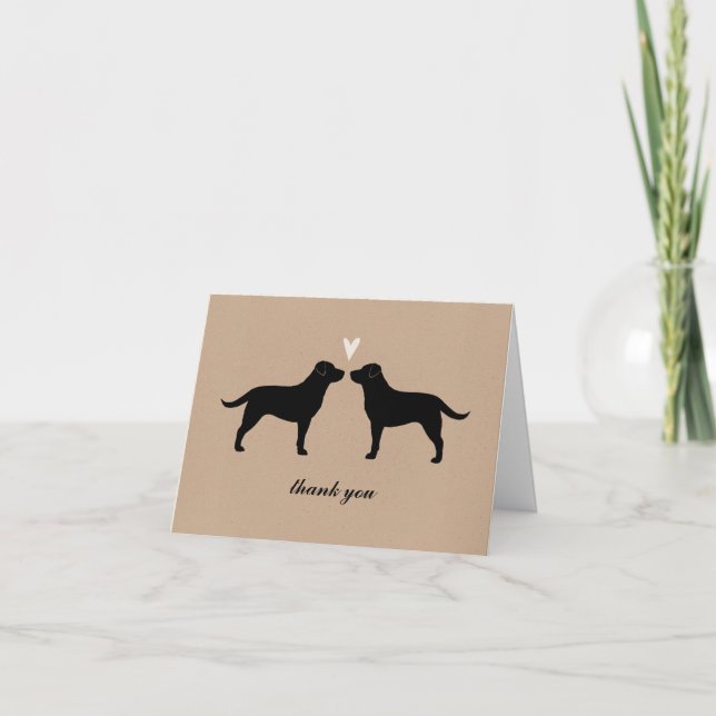 Black Labrador Retrievers Wedding Thank You (Front)