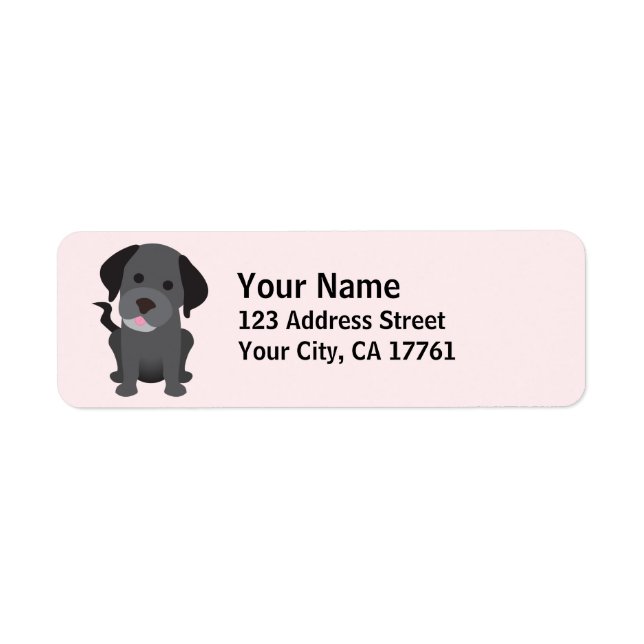 Black Labrador Return Address Labels (Front)