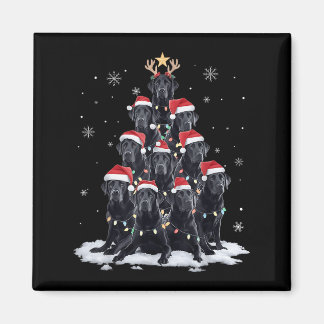 Black Labrador Santa Christmas Tree Lights Xmas Do Magnet