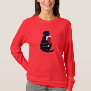 Black Labrador & Santa Hat Snowflake Christmas T-Shirt