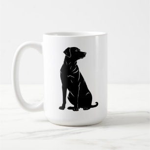 Black labrador silhouette illustration  coffee mug