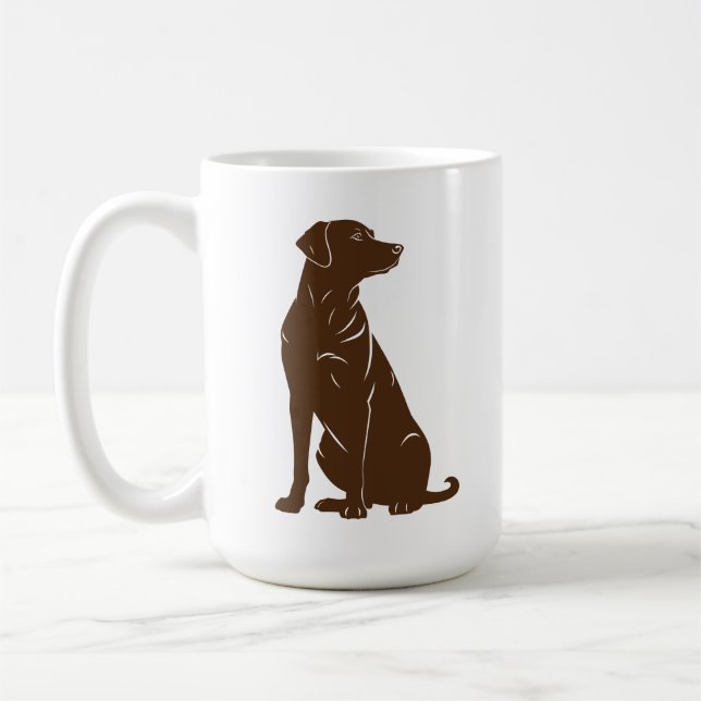 Black labrador silhouette illustration  coffee mug (Left)