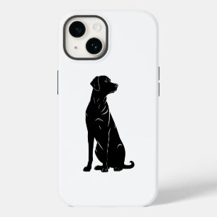Black labrador silhouette illustration  iPhone 14 case