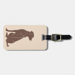 Black labrador silhouette illustration luggage tag
