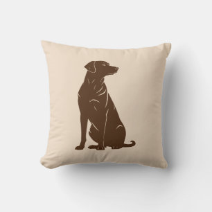 Black labrador silhouette illustration throw pillow
