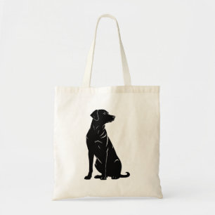 Black labrador silhouette illustration  tote bag