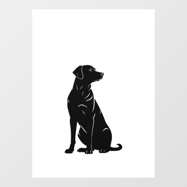 Black labrador silhouette illustration  window cling (Sheet)