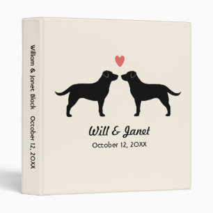 Black Labrador Silhouettes with Heart and Text Binder