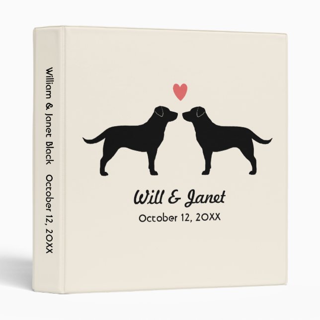 Black Labrador Silhouettes with Heart and Text Binder (Front/Spine)