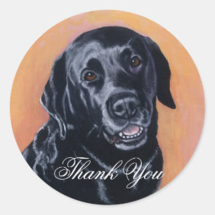 Black Labrador Smiling in the light Classic Round Sticker