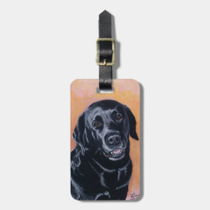 Black Labrador Smiling in the light Luggage Tag