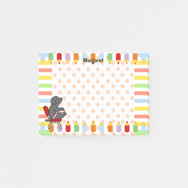 Black Labrador Student 1 Post-it Notes (Front)