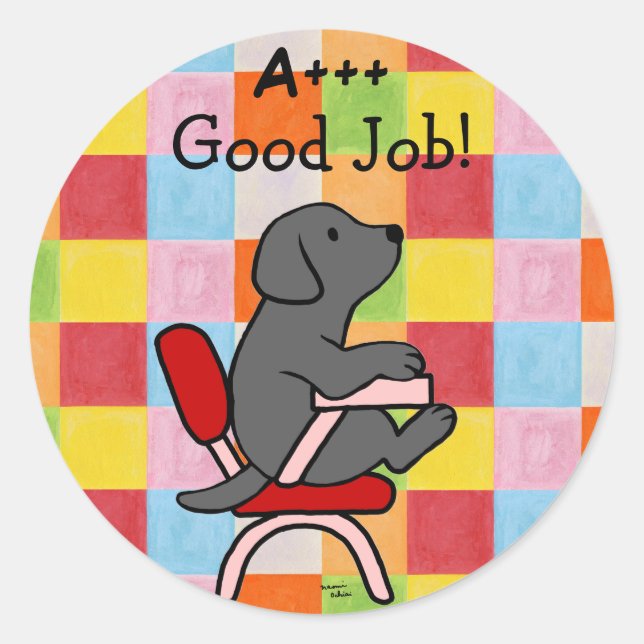 Black Labrador Student 1 Reward Stickers (Front)